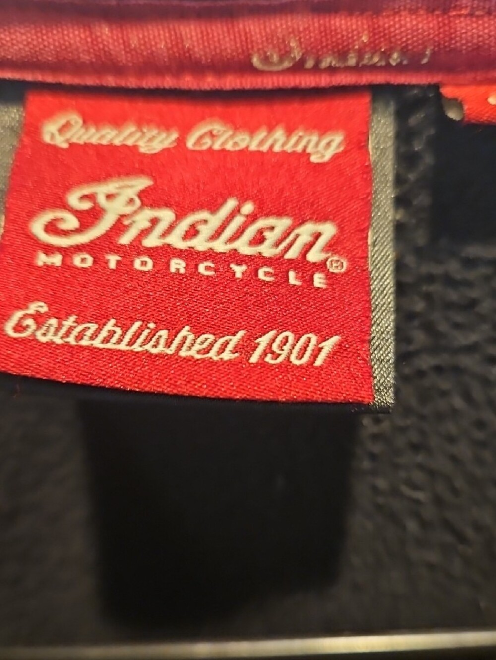 Indian Motorcycle Men’s Black Jacket with Red & White Shoulder Stripes - Picture 2 of 10